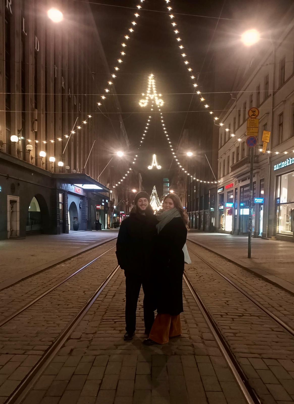 European city at night